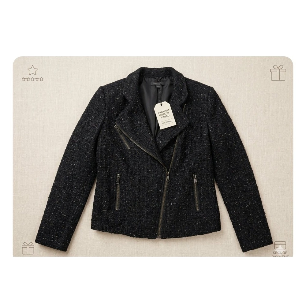 I ❤‎ Ronson Women's Black Asym Zip Front Moto Jacket w/ Pockets Size M